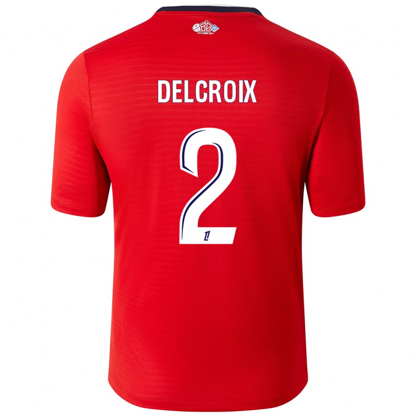 Hombre Camiseta Céleste Delcroix #2 Rojo Blanco 1ª Equipación 2024/25 La Camisa México