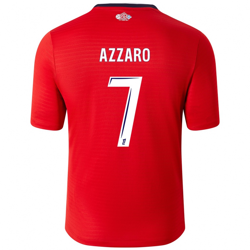 Hombre Camiseta Lorena Azzaro #7 Rojo Blanco 1ª Equipación 2024/25 La Camisa México