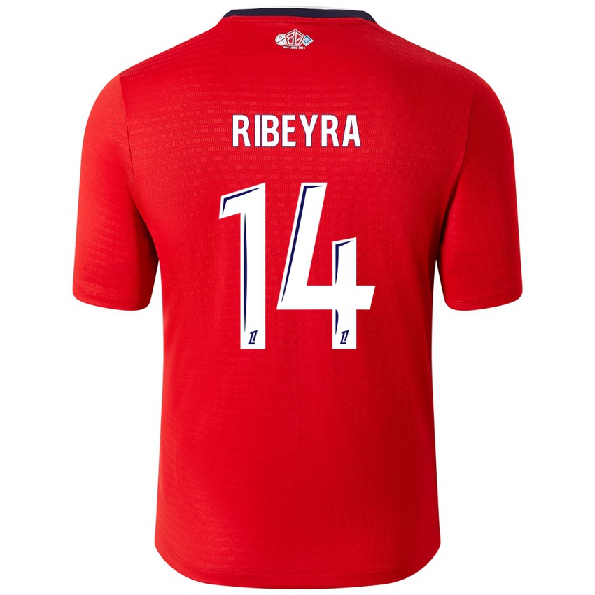 Hombre Camiseta Anaïs Ribeyra #14 Rojo Blanco 1ª Equipación 2024/25 La Camisa México