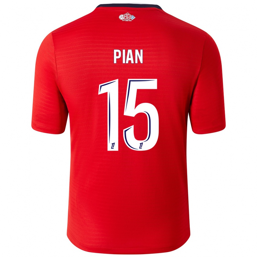 Hombre Camiseta Julie Pian #15 Rojo Blanco 1ª Equipación 2024/25 La Camisa México