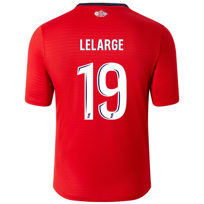 Hombre Camiseta Claire Lelarge #19 Rojo Blanco 1ª Equipación 2024/25 La Camisa México