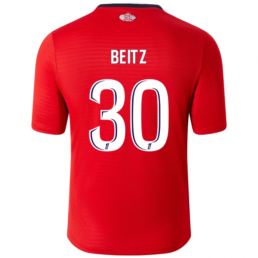 Hombre Camiseta Taylor Beitz #30 Rojo Blanco 1ª Equipación 2024/25 La Camisa México