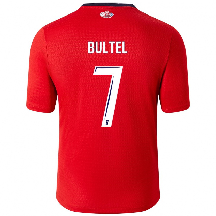 Hombre Camiseta Ludivine Bultel #7 Rojo Blanco 1ª Equipación 2024/25 La Camisa México