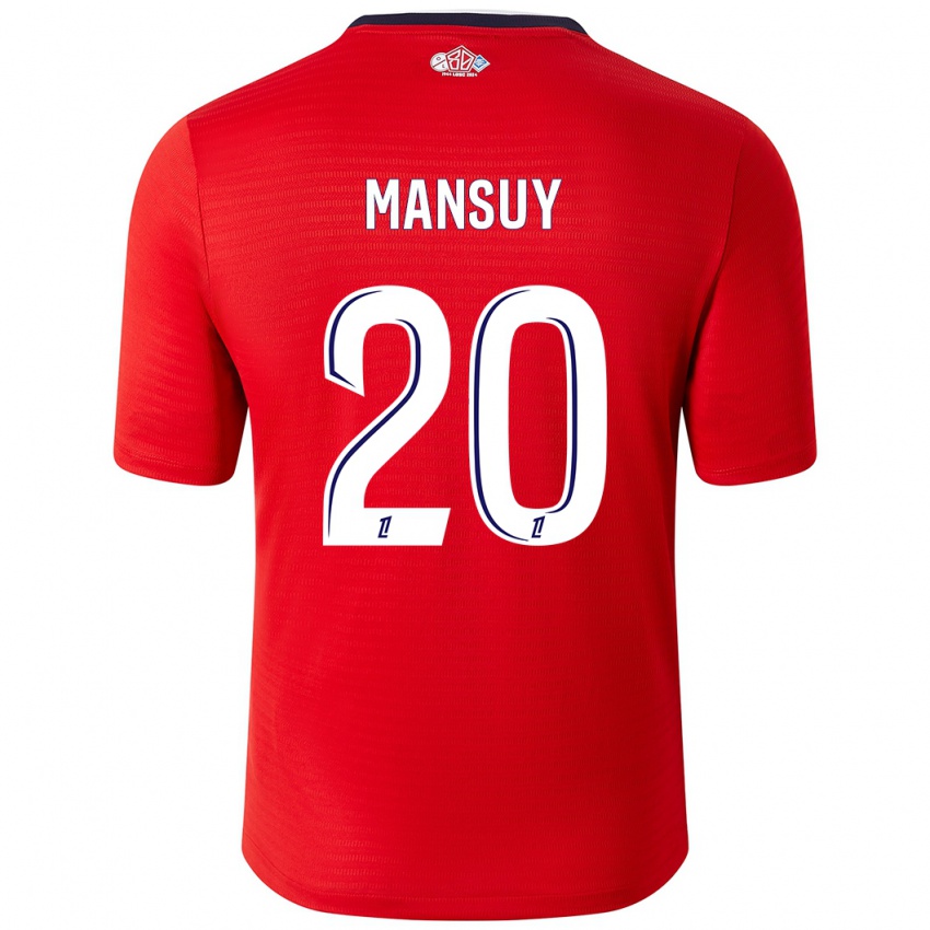 Hombre Camiseta Heloise Mansuy #20 Rojo Blanco 1ª Equipación 2024/25 La Camisa México