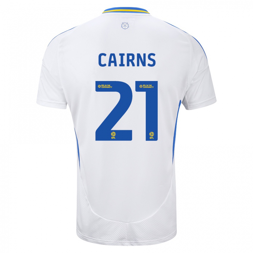 Hombre Camiseta Alex Cairns #21 Blanco Azul 1ª Equipación 2024/25 La Camisa México