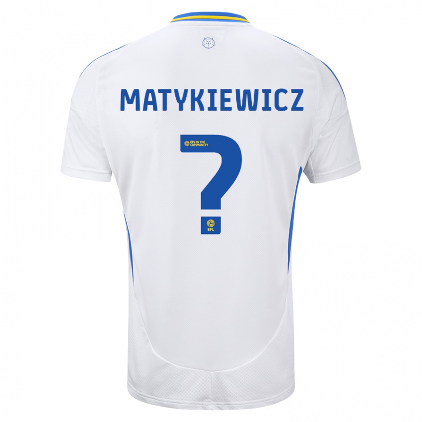 Hombre Camiseta Luke Matykiewicz #0 Blanco Azul 1ª Equipación 2024/25 La Camisa México