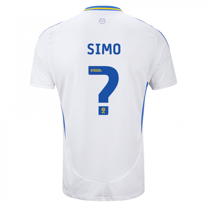 Hombre Camiseta Elton Simo #0 Blanco Azul 1ª Equipación 2024/25 La Camisa México