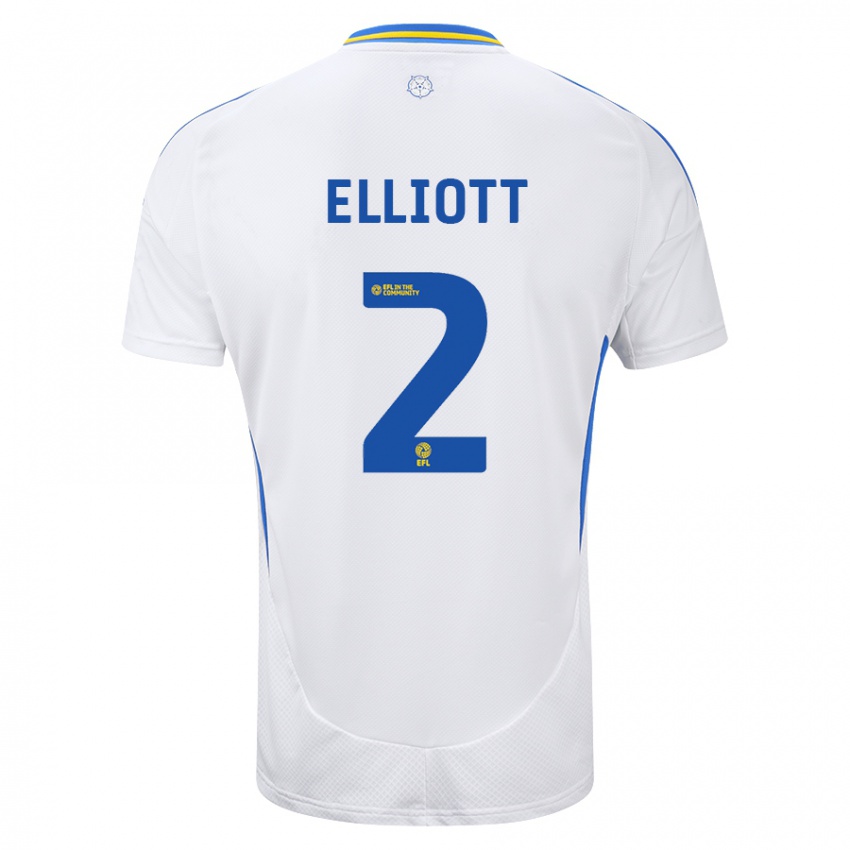 Hombre Camiseta Izzy Elliott #2 Blanco Azul 1ª Equipación 2024/25 La Camisa México