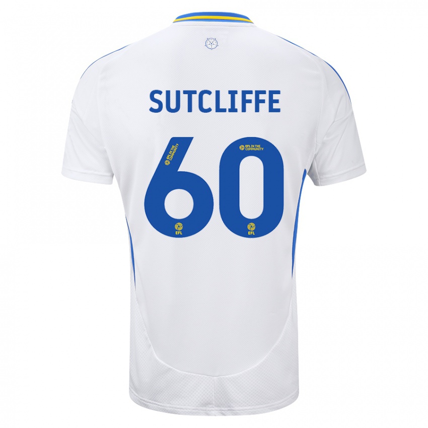 Hombre Camiseta Harvey Sutcliffe #60 Blanco Azul 1ª Equipación 2024/25 La Camisa México