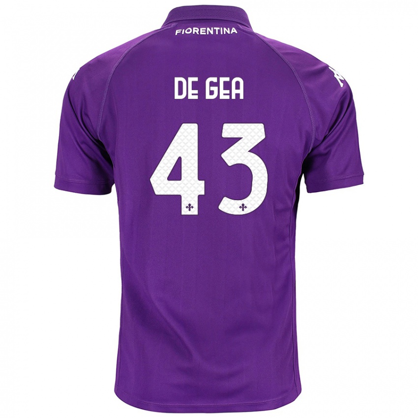 Hombre Camiseta David De Gea #43 Morado 1ª Equipación 2024/25 La Camisa México