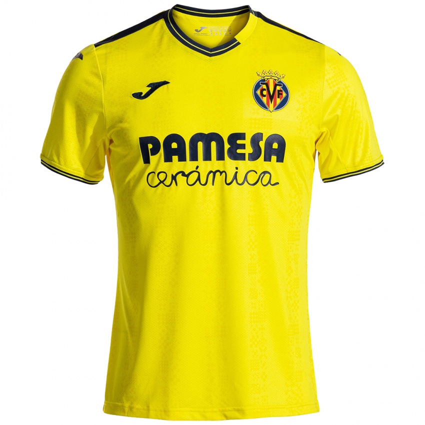 Hombre Camiseta Gerard Hernández #28 Amarillo Negro 1ª Equipación 2024/25 La Camisa México