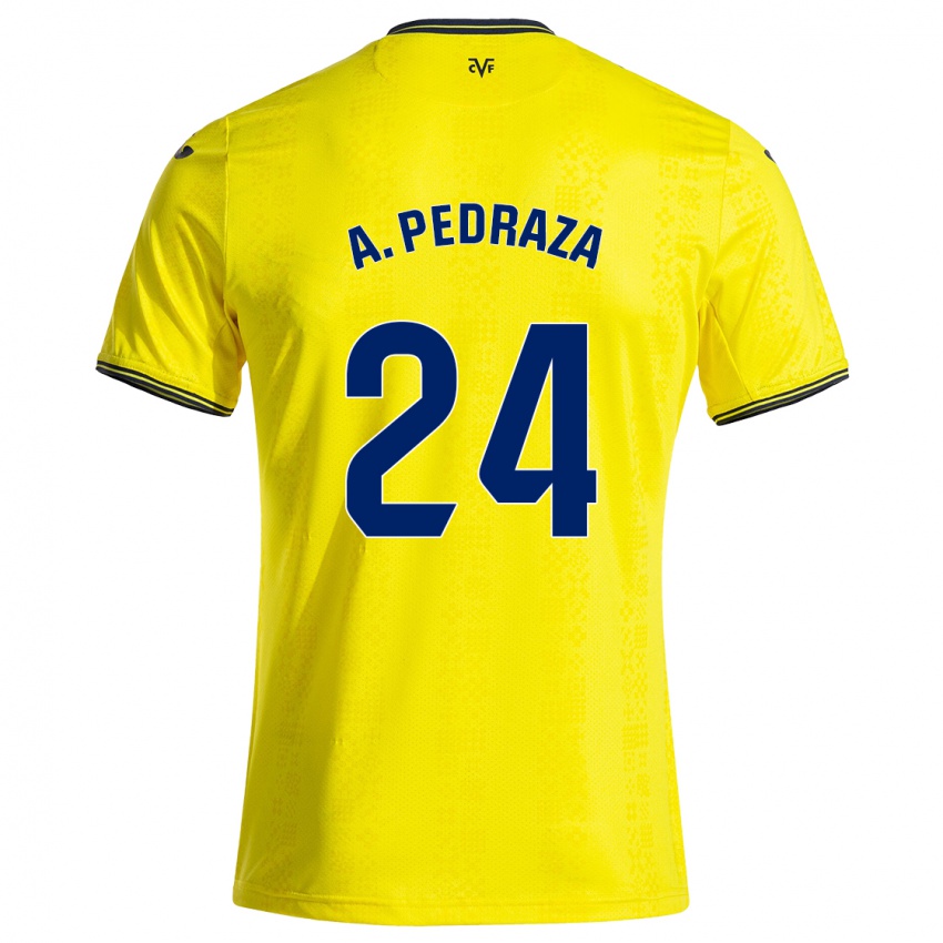 Hombre Camiseta Alfonso Pedraza #24 Amarillo Negro 1ª Equipación 2024/25 La Camisa México