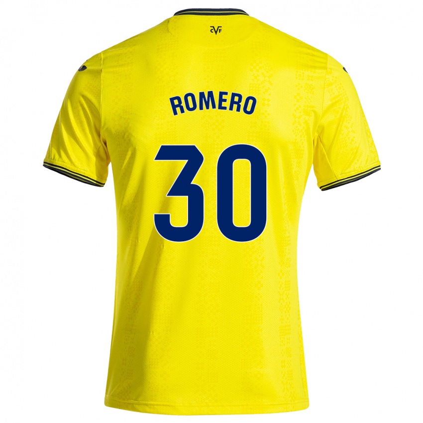 Hombre Camiseta Lucía Romero #30 Amarillo Negro 1ª Equipación 2024/25 La Camisa México