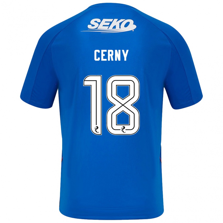 Hombre Camiseta Vaclav Cerny #18 Azul Oscuro 1ª Equipación 2024/25 La Camisa México