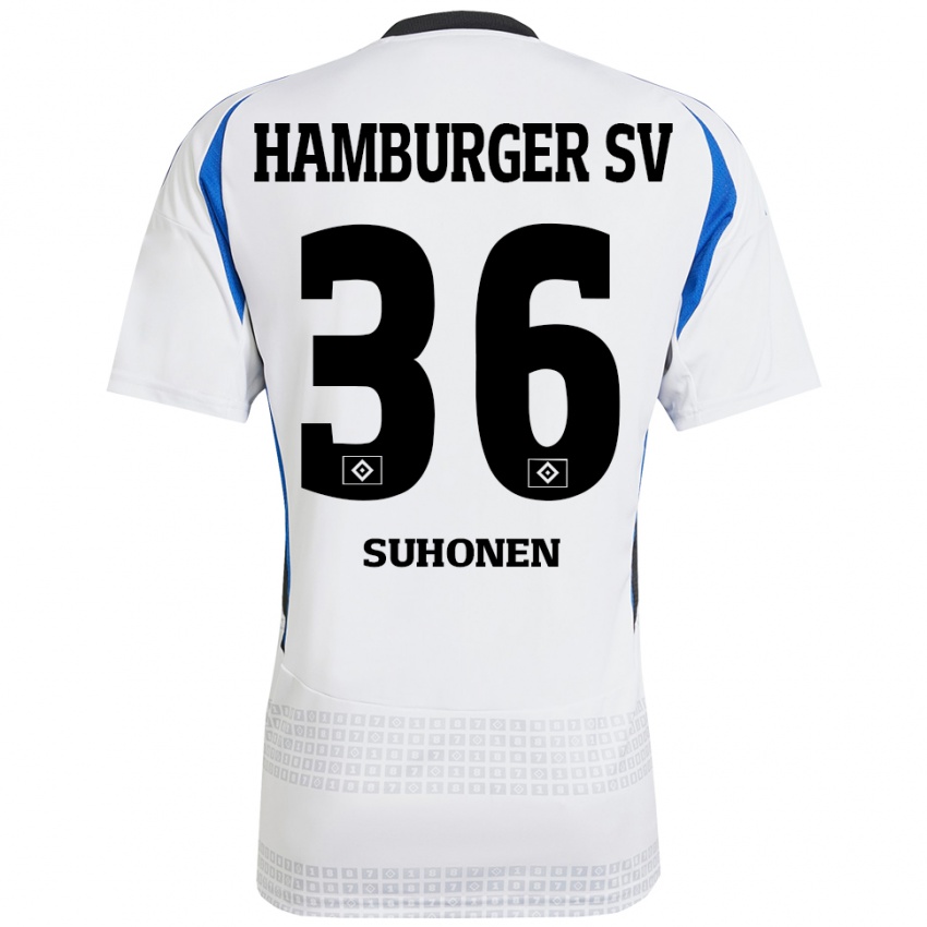 Hombre Camiseta Anssi Suhonen #36 Blanco Azul 1ª Equipación 2024/25 La Camisa México