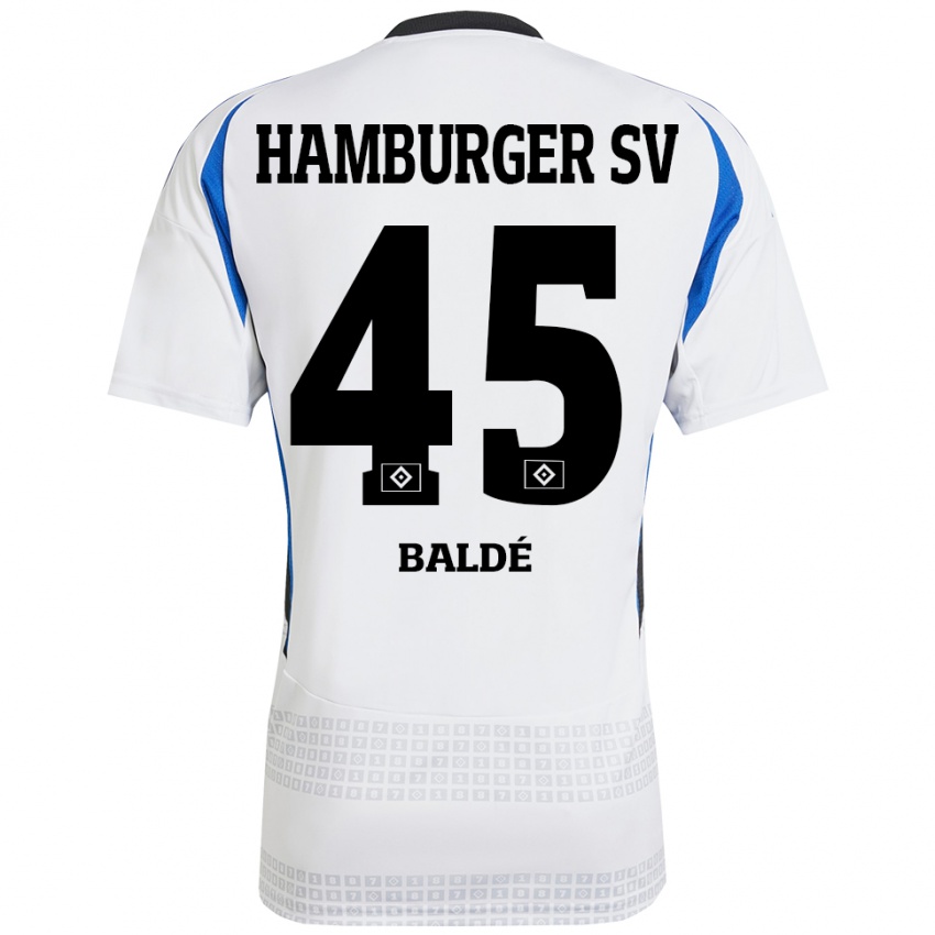 Hombre Camiseta Fabio Baldé #45 Blanco Azul 1ª Equipación 2024/25 La Camisa México