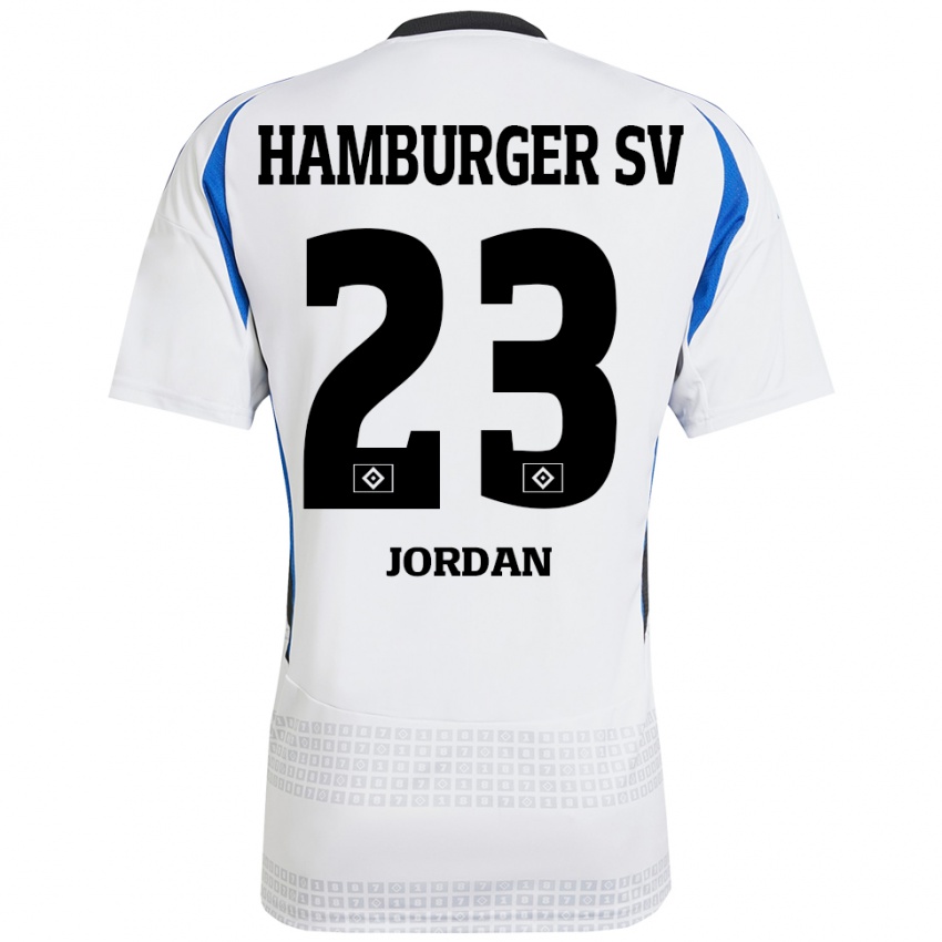 Hombre Camiseta Dominik Jordan #23 Blanco Azul 1ª Equipación 2024/25 La Camisa México