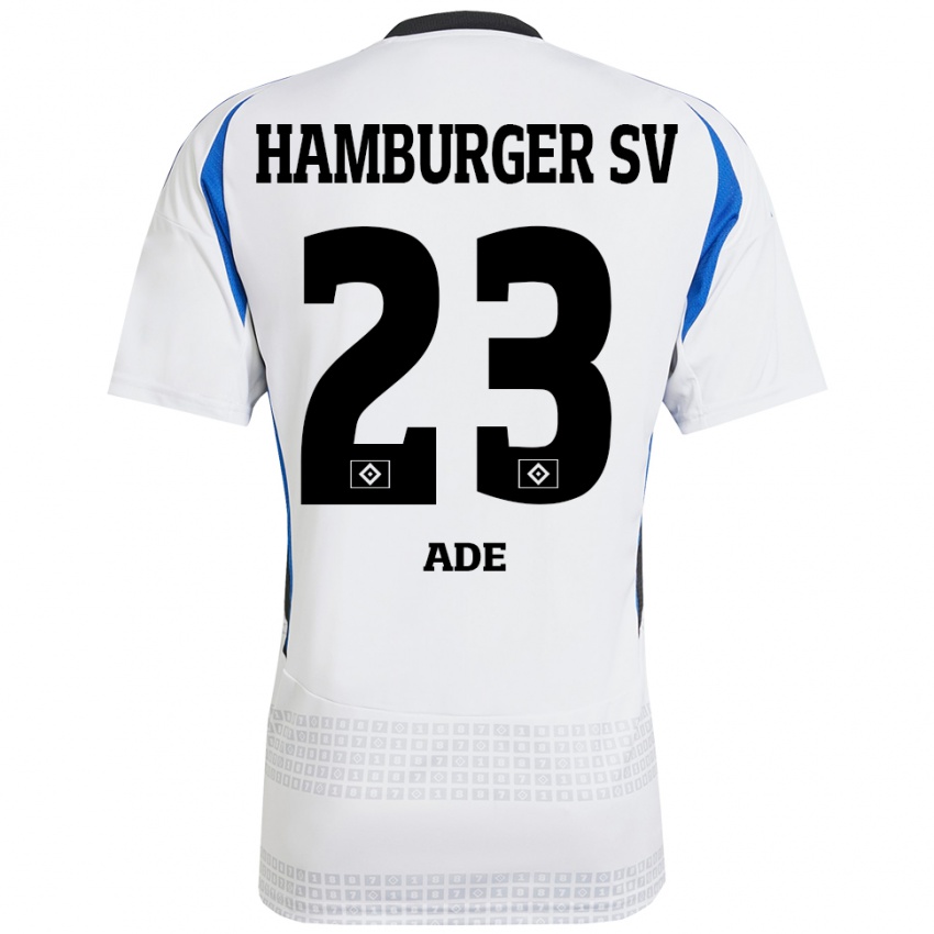 Hombre Camiseta Jeremy Ade #23 Blanco Azul 1ª Equipación 2024/25 La Camisa México