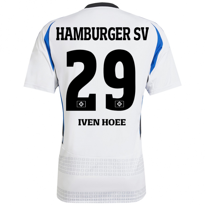 Hombre Camiseta Lennart Iven Hoee #29 Blanco Azul 1ª Equipación 2024/25 La Camisa México