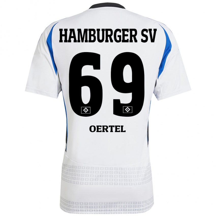 Hombre Camiseta Jan Oertel #69 Blanco Azul 1ª Equipación 2024/25 La Camisa México