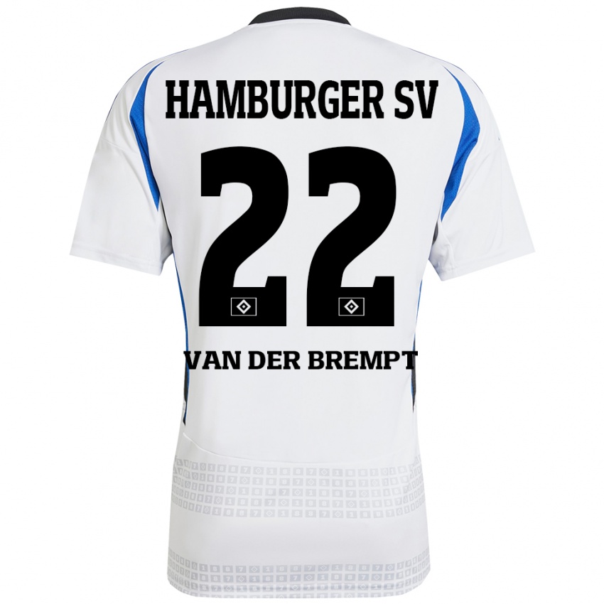 Hombre Camiseta Ignace Van Der Brempt #22 Blanco Azul 1ª Equipación 2024/25 La Camisa México