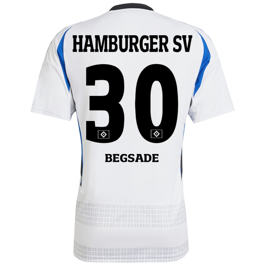 Hombre Camiseta Soheil Begsade #30 Blanco Azul 1ª Equipación 2024/25 La Camisa México