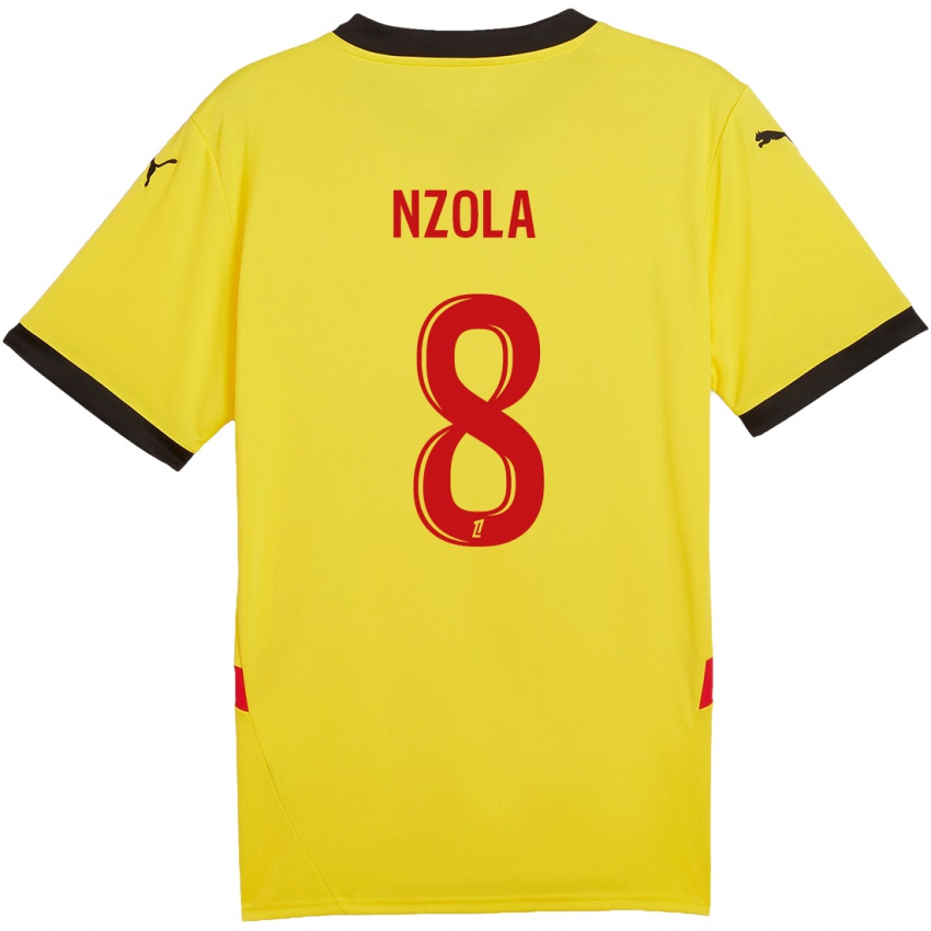 Hombre Camiseta M'bala Nzola #8 Amarillo Rojo 1ª Equipación 2024/25 La Camisa México