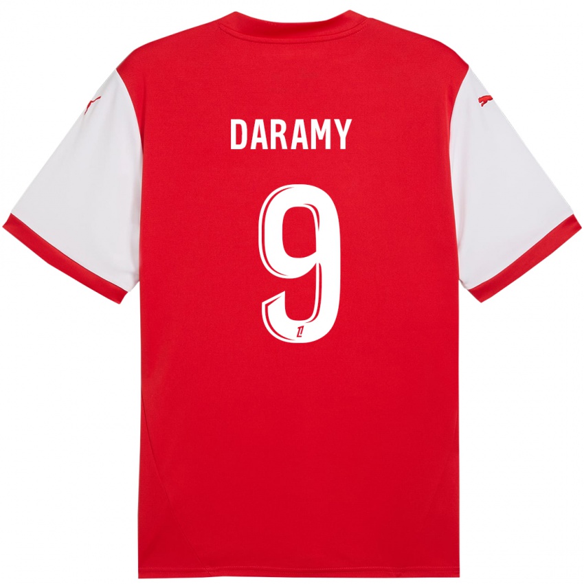 Hombre Camiseta Mohamed Daramy #9 Rojo Blanco 1ª Equipación 2024/25 La Camisa México