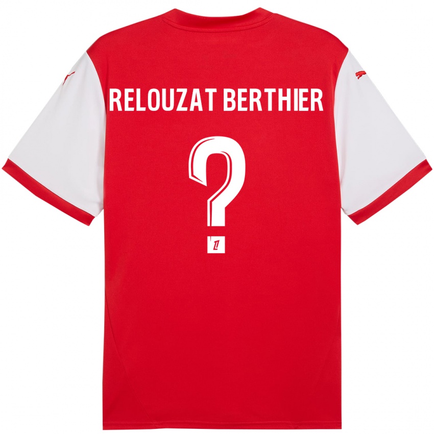 Hombre Camiseta Maxime Relouzat Berthier #0 Rojo Blanco 1ª Equipación 2024/25 La Camisa México