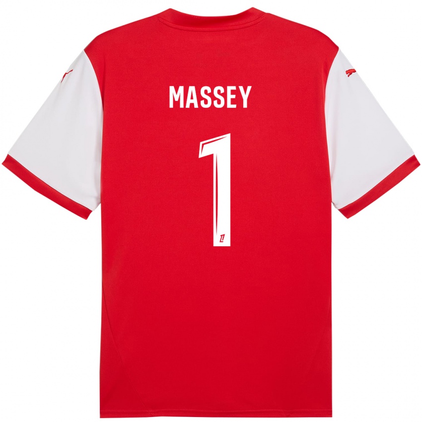 Hombre Camiseta Kayza Massey #1 Rojo Blanco 1ª Equipación 2024/25 La Camisa México