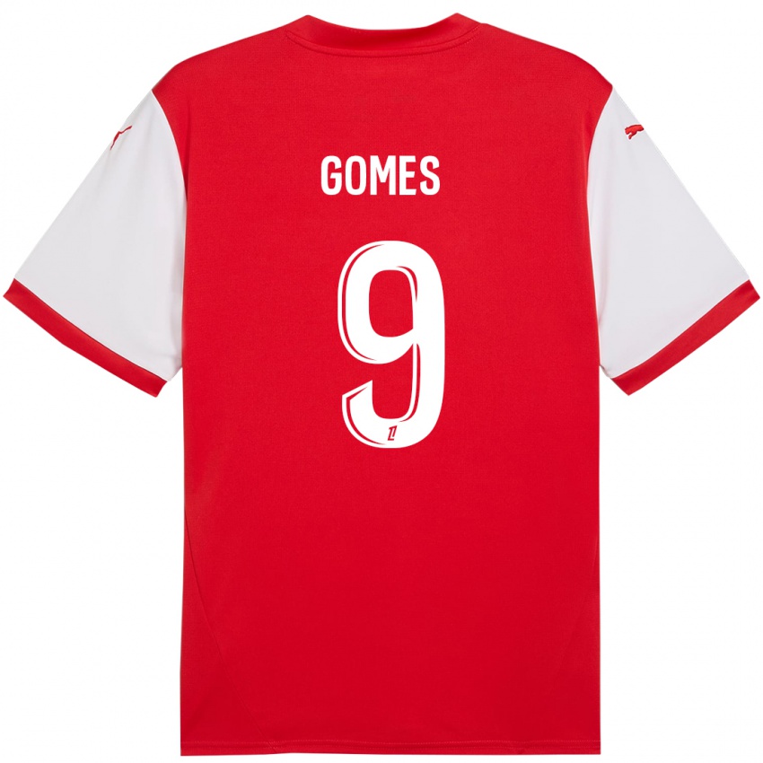 Hombre Camiseta Mélissa Gomes #9 Rojo Blanco 1ª Equipación 2024/25 La Camisa México