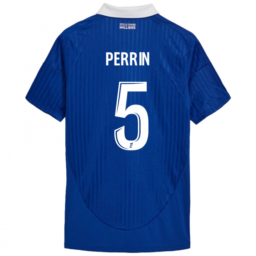 Hombre Camiseta Lucas Perrin #5 Azul Blanco 1ª Equipación 2024/25 La Camisa México