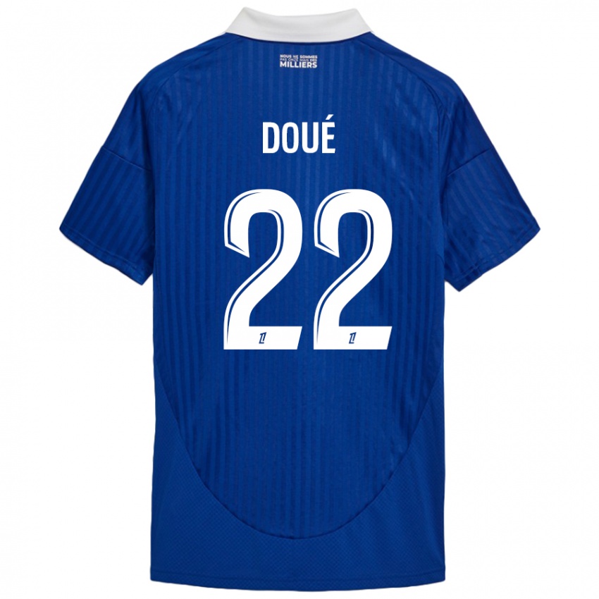 Hombre Camiseta Guéla Doué #22 Azul Blanco 1ª Equipación 2024/25 La Camisa México