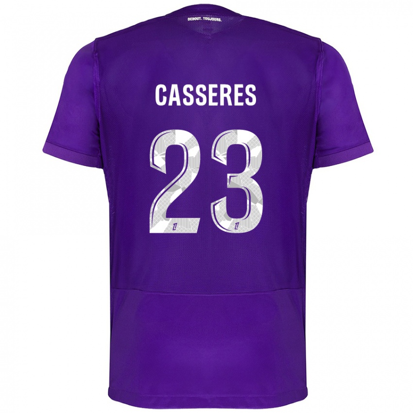 Hombre Camiseta Cristian Cásseres Jr. #23 Morado Blanco 1ª Equipación 2024/25 La Camisa México