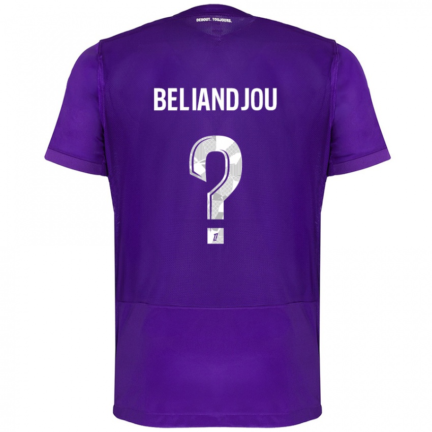 Hombre Camiseta Ruben Beliandjou #0 Morado Blanco 1ª Equipación 2024/25 La Camisa México