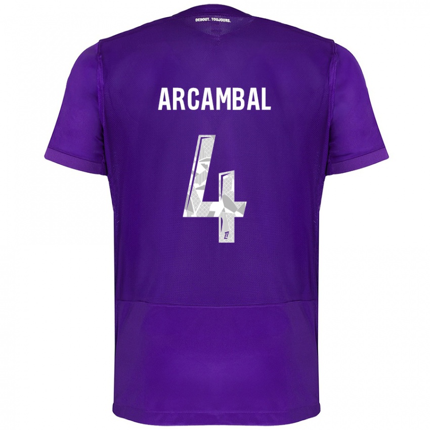 Hombre Camiseta Anais Arcambal #4 Morado Blanco 1ª Equipación 2024/25 La Camisa México