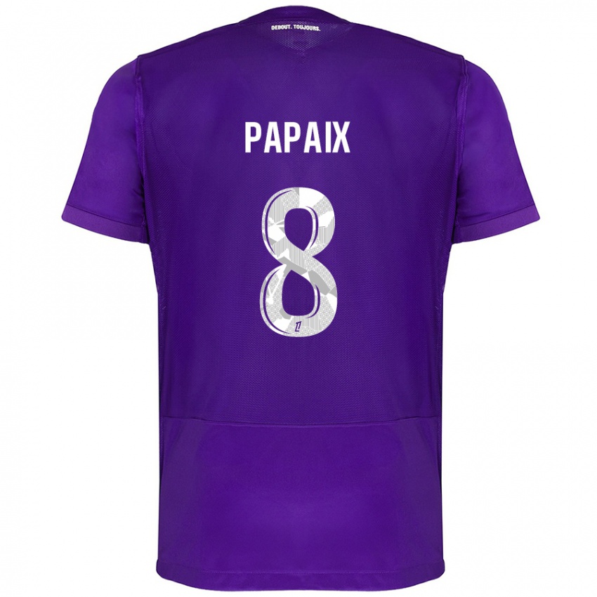 Hombre Camiseta Pauline Papaix #8 Morado Blanco 1ª Equipación 2024/25 La Camisa México