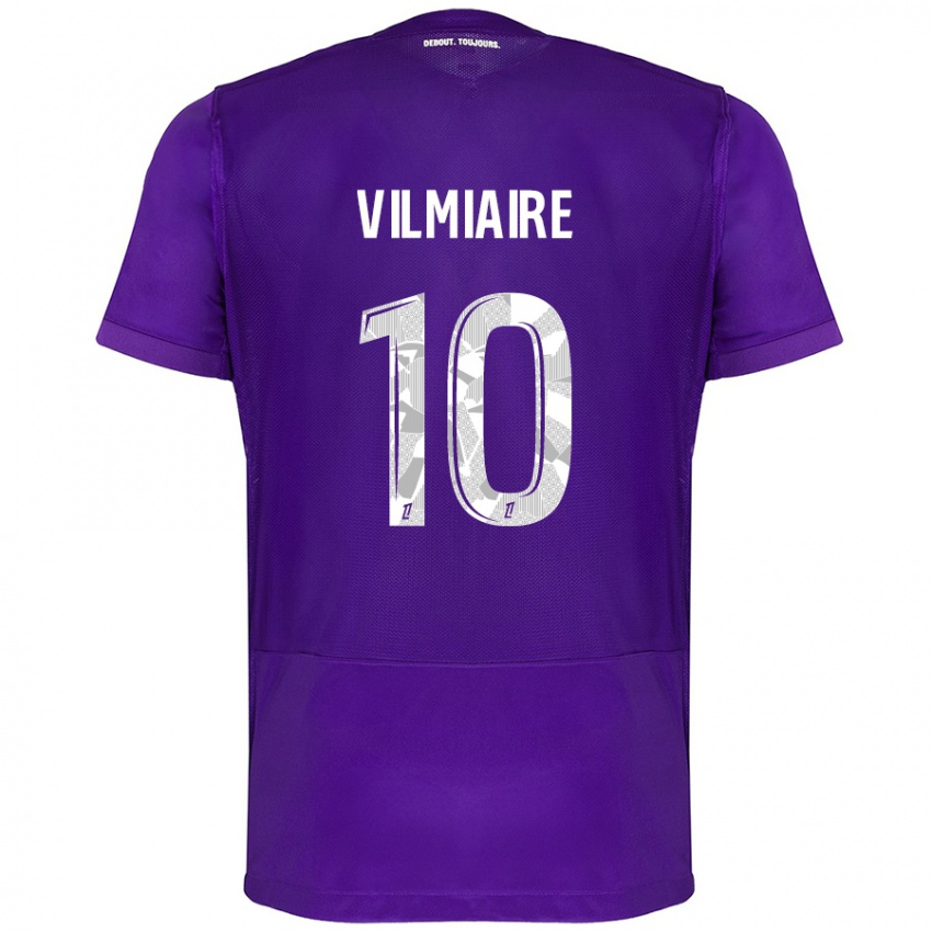 Hombre Camiseta Kelly Vilmiaire #10 Morado Blanco 1ª Equipación 2024/25 La Camisa México