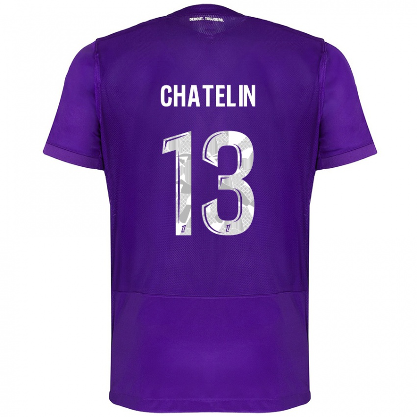 Hombre Camiseta Delphin Chatelin #13 Morado Blanco 1ª Equipación 2024/25 La Camisa México