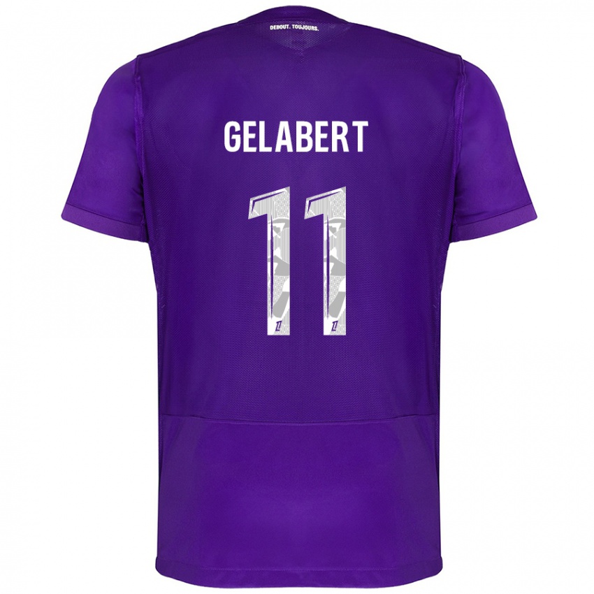 Hombre Camiseta César Gelabert #11 Morado Blanco 1ª Equipación 2024/25 La Camisa México