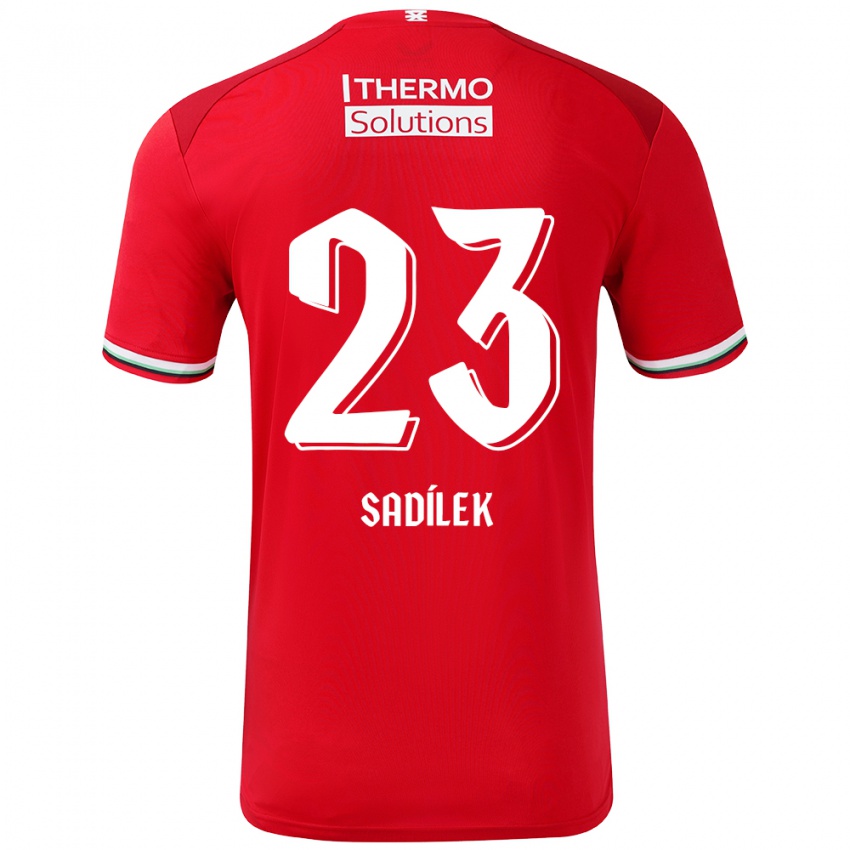 Hombre Camiseta Michal Sadilek #23 Rojo Blanco 1ª Equipación 2024/25 La Camisa México