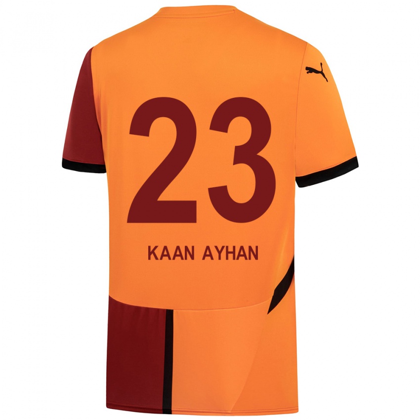 Hombre Camiseta Kaan Ayhan #23 Amarillo Rojo 1ª Equipación 2024/25 La Camisa México