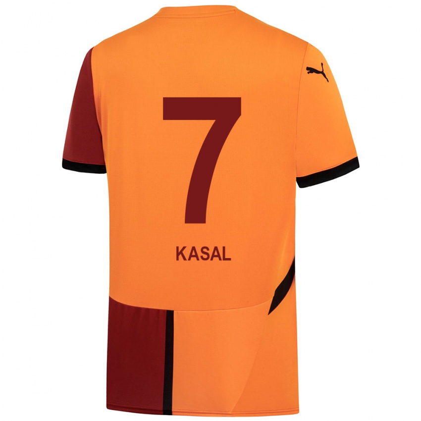 Hombre Camiseta Yasin Kasal #7 Amarillo Rojo 1ª Equipación 2024/25 La Camisa México