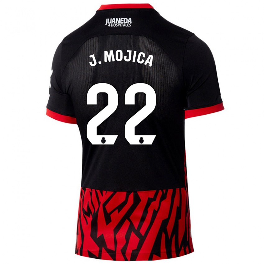 Hombre Camiseta Johan Mojica #22 Negro Rojo 1ª Equipación 2024/25 La Camisa México