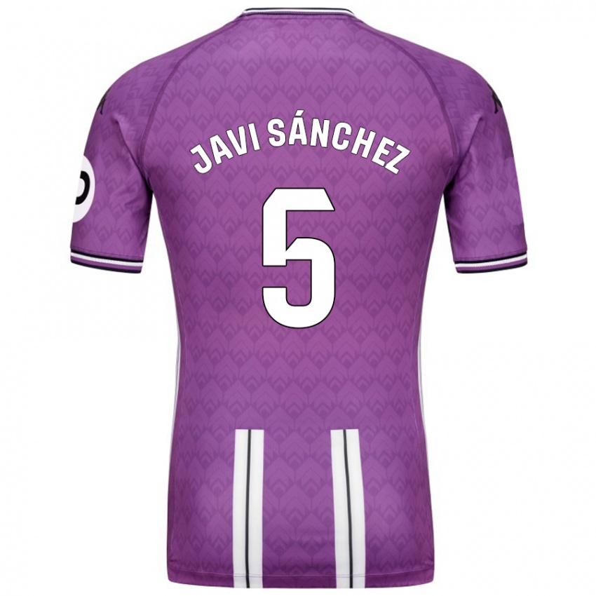 Hombre Camiseta Javi Sánchez #5 Púrpura Blanco 1ª Equipación 2024/25 La Camisa México