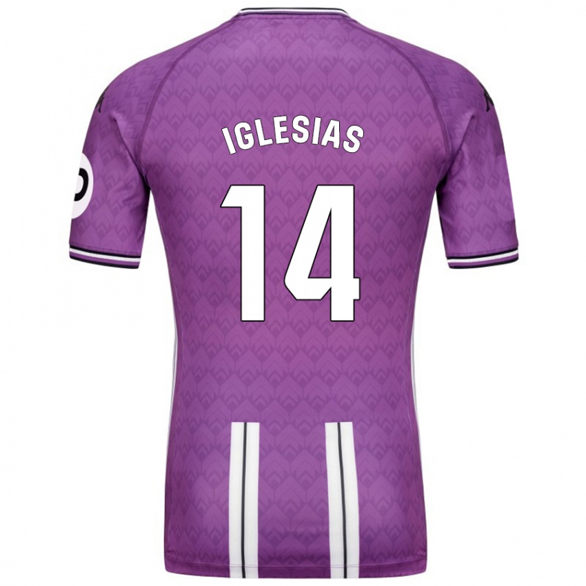 Hombre Camiseta Koke Iglesias #14 Púrpura Blanco 1ª Equipación 2024/25 La Camisa México