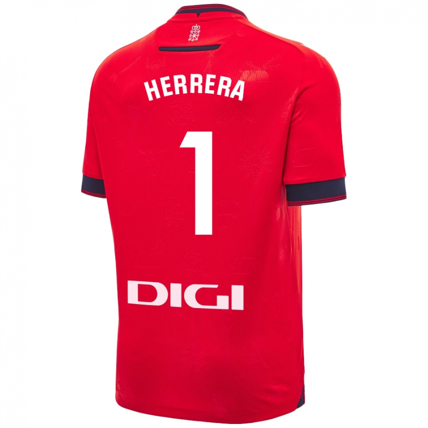 Hombre Camiseta Sergio Herrera #1 Rojo Blanco 1ª Equipación 2024/25 La Camisa México