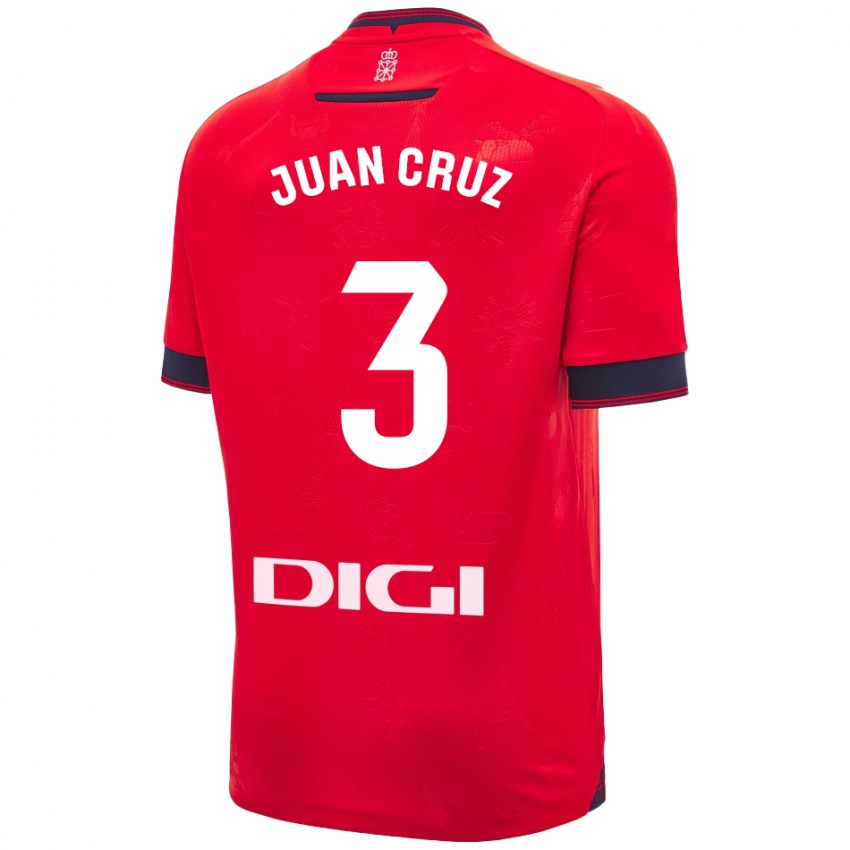 Hombre Camiseta Juan Cruz #3 Rojo Blanco 1ª Equipación 2024/25 La Camisa México