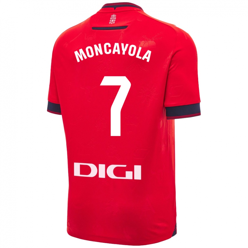 Hombre Camiseta Jon Moncayola #7 Rojo Blanco 1ª Equipación 2024/25 La Camisa México