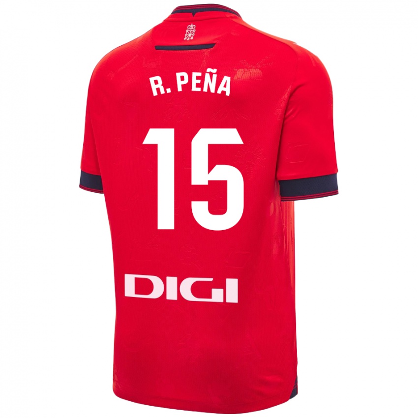 Hombre Camiseta Ruben Pena #15 Rojo Blanco 1ª Equipación 2024/25 La Camisa México